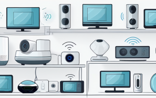 Various smart home devices like a smart speaker