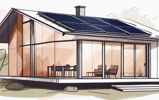 A house with visible elements such as solar panels