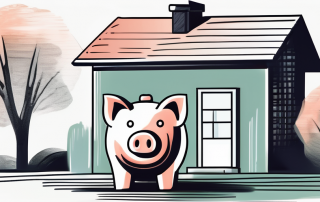 A house with a piggy bank and a contract