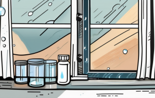 A window with visible signs of leakage