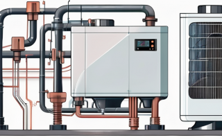 Two different types of air-water heat pumps side by side