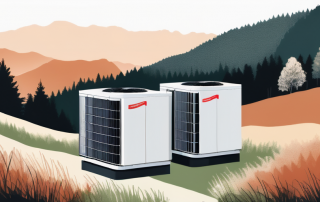 A heat pump system with the backdrop of baden-württemberg's iconic landscape