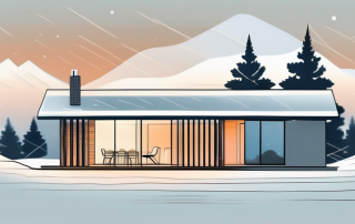 A modern house with a heat pump system installed