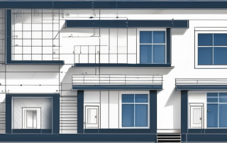 A blueprint of a house with a calculator and a ruler