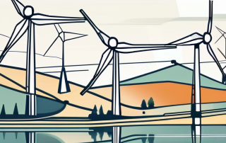 A german landscape with wind turbines