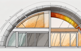 A cross-section of a window with wärmeschutzverglasung (thermal insulation glazing)