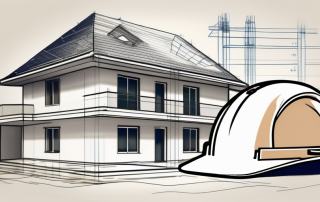 A bavarian house under construction with a blueprint