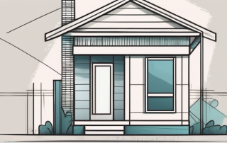 A house with a meter stick next to it