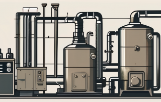 An oil furnace being serviced
