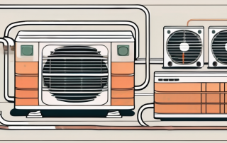 A heat pump system connected to several radiators