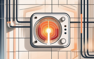 A thermostat attached to a wall