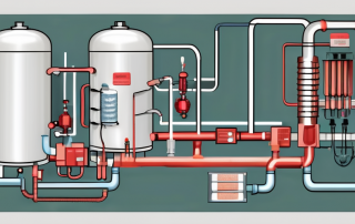 A cross-sectional view of a heat pump heating system