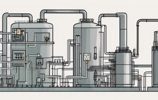 A modern kwk (combined heat and power) plant with its various components