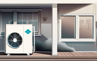 A luft-wärmepumpe (air heat pump) with visible internal components