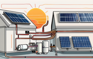 A solar thermal system and a heat pump connected together