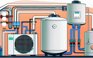 A heat pump connected to a buffer storage tank