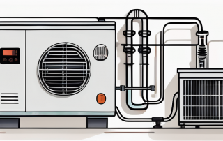 A heating engineer's tools and a modern heat pump system