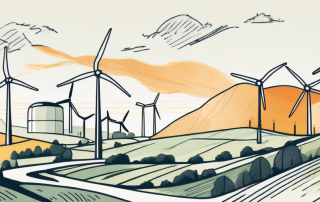 Germany's landscape featuring different energy sources such as wind turbines