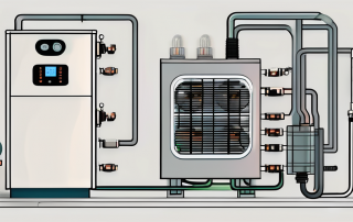 A heat pump system with various components