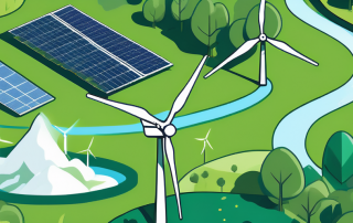 Various energy sources like wind turbines