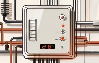 A digital thermostat connected to a network of underfloor heating pipes