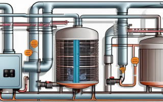A cross-sectional view of a functioning air heat pump