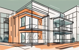 A residential building being constructed