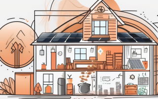 A house undergoing energy renovation with visible insulation and solar panels