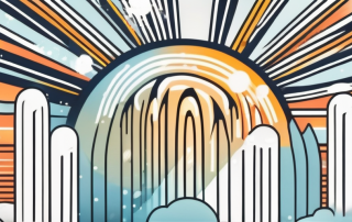 A central heating system with snowflakes surrounding it