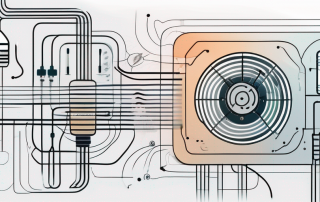 A ventilation system with highlighted components
