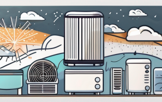 A modern air conditioning unit with visible air flow