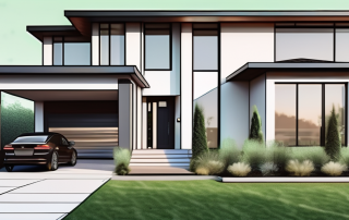 A newly constructed single-family house with a modern design