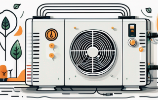 A heat pump with a plug connected to a socket