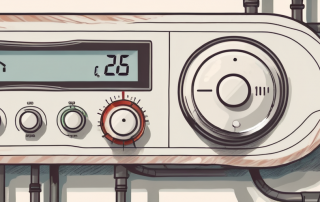 A thermostat being replaced on a home heating system