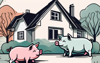 A traditional german house with a piggy bank sitting on it