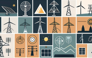 A power grid with a symbolic switch in the off position