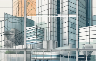 A variety of buildings such as schools