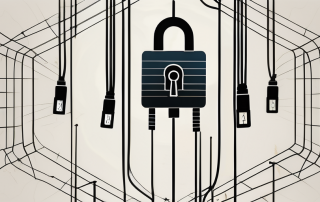An electrical grid with a lock symbol