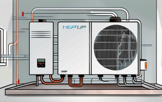 An air-to-air heat pump in a home setting
