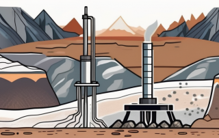 A drilling machine boring deep into the earth