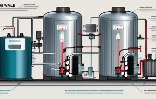 A heat pump system with labeled parts showing the process of how it works
