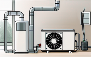A luftwärmepumpe (air source heat pump) in a residential setting