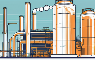 The enbw power plant with a backdrop of a futuristic hydrogen economy