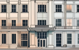 An old building with a visible air-to-water heat pump system