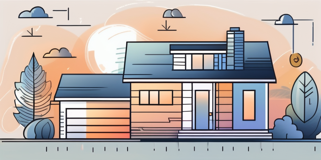 A house with visible interior rooms