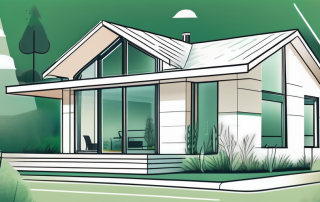 A modern house with a visible luft-wärmepumpe system installed