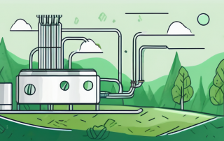 A modern pellet heating system with futuristic elements