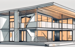 A modern prefabricated house under construction