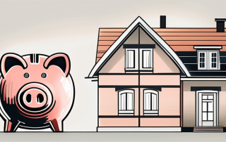 A traditional german house with a piggy bank next to it