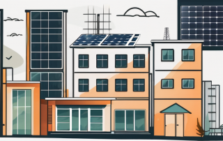 A variety of buildings such as a residential house